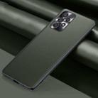 For Samsung Galaxy A73 Plain Skin Leather Phone Case(Green) - 1