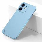 Electroplating Frosted Frameless Phone Case For iPhone 12(Light Blue) - 1