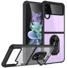 For Samsung Galaxy Z Flip4 5G Transparent TPU + Acrylic Ring Holder Phone Case(Black) - 1