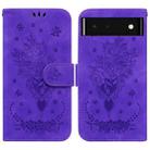 For Google Pixel 6 Butterfly Rose Embossed Leather Phone Case(Purple) - 1