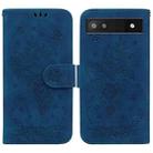 For Google Pixel 6a Butterfly Rose Embossed Leather Phone Case(Blue) - 1