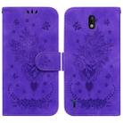 For Nokia 1.3 Butterfly Rose Embossed Leather Phone Case(Purple) - 1