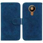 For Nokia 5.3 Butterfly Rose Embossed Leather Phone Case(Blue) - 1