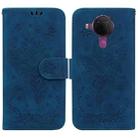 For Nokia 5.4 Butterfly Rose Embossed Leather Phone Case(Blue) - 1