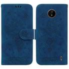 For Nokia C20 / C10 Butterfly Rose Embossed Leather Phone Case(Blue) - 1
