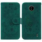 For Nokia C20 / C10 Butterfly Rose Embossed Leather Phone Case(Green) - 1