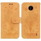 For Nokia C20 / C10 Butterfly Rose Embossed Leather Phone Case(Yellow) - 1