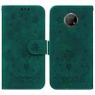 For Nokia G300 Butterfly Rose Embossed Leather Phone Case(Green) - 1