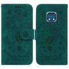 For Nokia XR20 Butterfly Rose Embossed Leather Phone Case(Green) - 1
