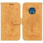 For Nokia XR20 Butterfly Rose Embossed Leather Phone Case(Yellow) - 1
