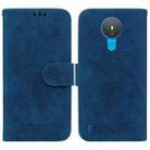 For Nokia 1.4 Butterfly Rose Embossed Leather Phone Case(Blue) - 1