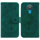 For Nokia 1.4 Butterfly Rose Embossed Leather Phone Case(Green) - 1