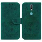 For Nokia 2.4 Butterfly Rose Embossed Leather Phone Case(Green) - 1