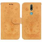 For Nokia 2.4 Butterfly Rose Embossed Leather Phone Case(Yellow) - 1
