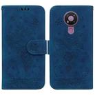 For Nokia 3.4 Butterfly Rose Embossed Leather Phone Case(Blue) - 1