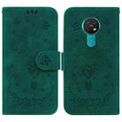 For Nokia 6.2 / 7.2 Butterfly Rose Embossed Leather Phone Case(Green) - 1