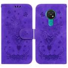 For Nokia 6.2 / 7.2 Butterfly Rose Embossed Leather Phone Case(Purple) - 1