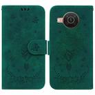 For Nokia X10 / X20 Butterfly Rose Embossed Leather Phone Case(Green) - 1