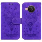 For Nokia X10 / X20 Butterfly Rose Embossed Leather Phone Case(Purple) - 1