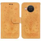 For Nokia X10 / X20 Butterfly Rose Embossed Leather Phone Case(Yellow) - 1