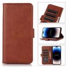 For iPhone 14 Pro Cow Texture Leather Phone Case (Brown) - 1