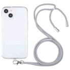 For iPhone 13 mini Lanyard Transparent TPU Phone Case (Grey) - 1