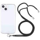 For iPhone 13 Lanyard Transparent TPU Phone Case(Black) - 1