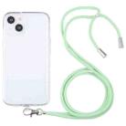 For iPhone 13 Lanyard Transparent TPU Phone Case(Green) - 1