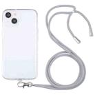 For iPhone 13 Lanyard Transparent TPU Phone Case(Grey) - 1