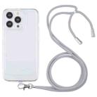 For iPhone 13 Pro Lanyard Transparent TPU Phone Case (Grey) - 1