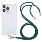 For iPhone 13 Pro Max Lanyard Transparent TPU Phone Case (Deep Green) - 1