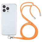 For iPhone 13 Pro Max Lanyard Transparent TPU Phone Case (Orange) - 1