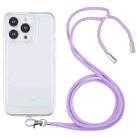 For iPhone 13 Pro Max Lanyard Transparent TPU Phone Case (Purple) - 1