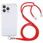 For iPhone 13 Pro Max Lanyard Transparent TPU Phone Case (Red) - 1