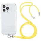 For iPhone 13 Pro Max Lanyard Transparent TPU Phone Case (Yellow) - 1