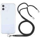 For iPhone 12 mini Lanyard Transparent TPU Phone Case (Black) - 1