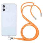 For iPhone 12 mini Lanyard Transparent TPU Phone Case (Orange) - 1