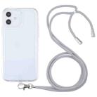 For iPhone 12 mini Lanyard Transparent TPU Phone Case (Grey) - 1