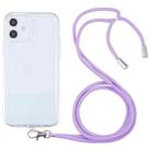 For iPhone 12 mini Lanyard Transparent TPU Phone Case (Purple) - 1