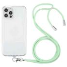 For iPhone 12 Pro Lanyard Transparent TPU Phone Case(Green) - 1