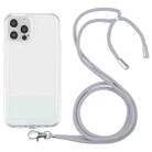 For iPhone 12 Pro Lanyard Transparent TPU Phone Case(Grey) - 1