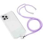 For iPhone 12 Pro Lanyard Transparent TPU Phone Case(Purple) - 2
