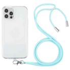 For iPhone 12 Pro Max Lanyard Transparent TPU Phone Case(Sky Blue) - 1