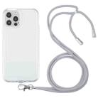 For iPhone 11 Pro Max Lanyard Transparent TPU Phone Case (Grey) - 1