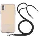 For iPhone X / XS Lanyard Transparent TPU Phone Case(Black) - 1