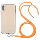 For iPhone X / XS Lanyard Transparent TPU Phone Case(Orange) - 1
