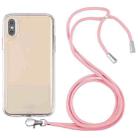 For iPhone X / XS Lanyard Transparent TPU Phone Case(Pink) - 1