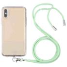 For iPhone X / XS Lanyard Transparent TPU Phone Case(Green) - 1