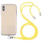 For iPhone X / XS Lanyard Transparent TPU Phone Case(Yellow) - 1