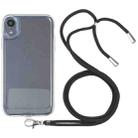 For iPhone XR Lanyard Transparent TPU Phone Case(Black) - 1